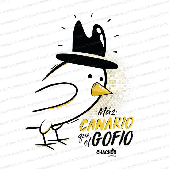 Camiseta con la frase "más canario que el gofio"