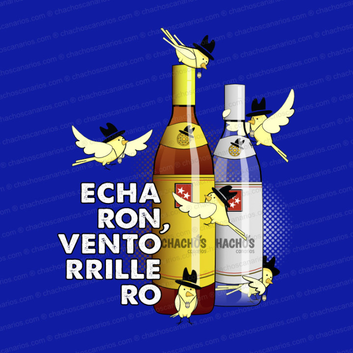 Camiseta botellas de ron canario