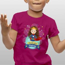 Camiseta de la Wonder Girl canaria para niño.