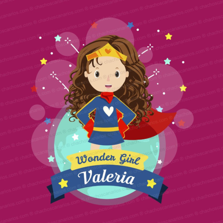 Camiseta de la Wonder Girl canaria para niño.