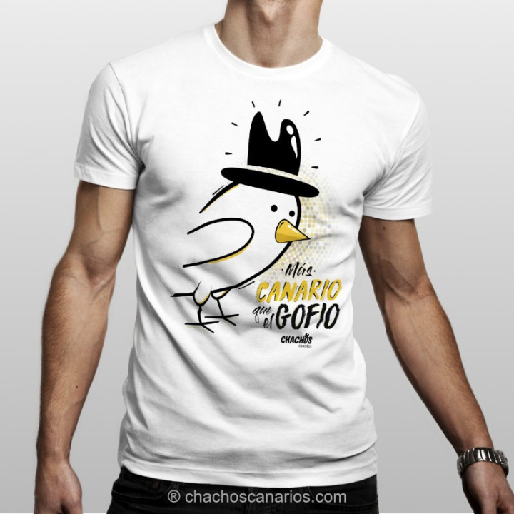 Camiseta con la frase "más canario que el gofio"