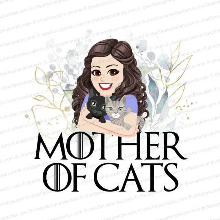 Camiseta Mother of cats de mujer.
