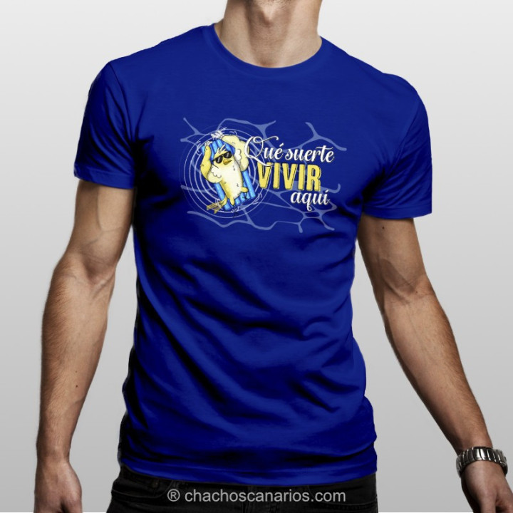 Camiseta "qué suerte" de Chachos Canarios